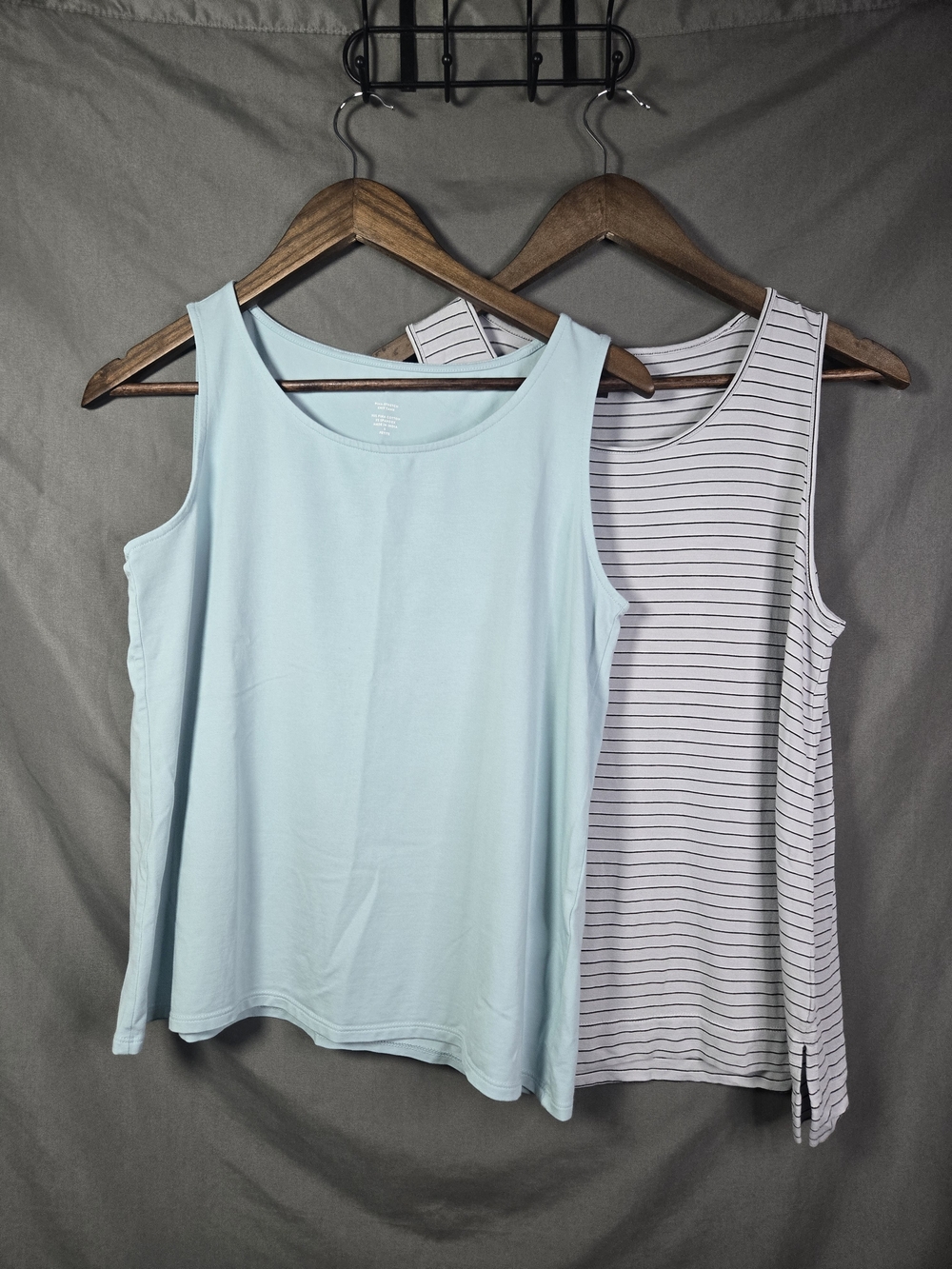 J. Jill Petite Tank Top Set – Light Blue & Gray/Black – Size S/P